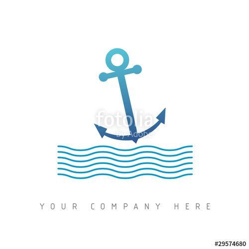 Mer Logo - logo picto web ancre mer marketing pub commerce design icône Stock