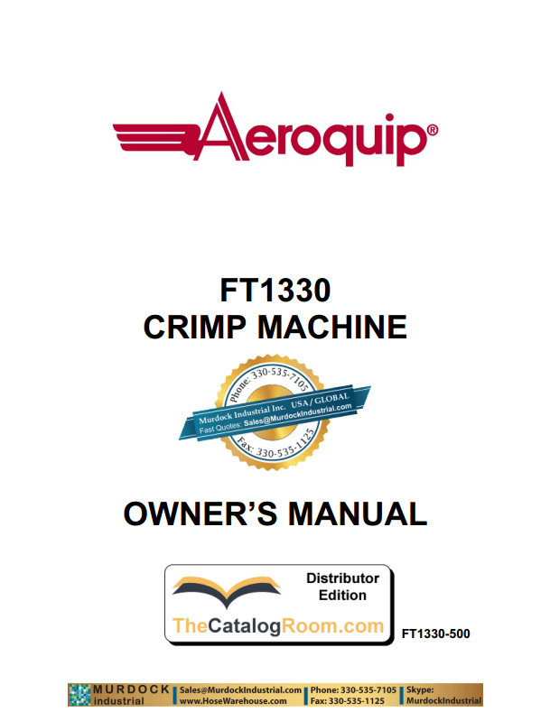 Aeroquip Logo - Eaton Aeroquip FT1330 Owners Manual – The Catalog Room – Vendor ...