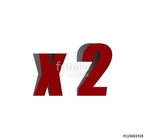 X2 Logo - X2 Logo Initial Red And Shadow Stock Image And Royalty Free Vector