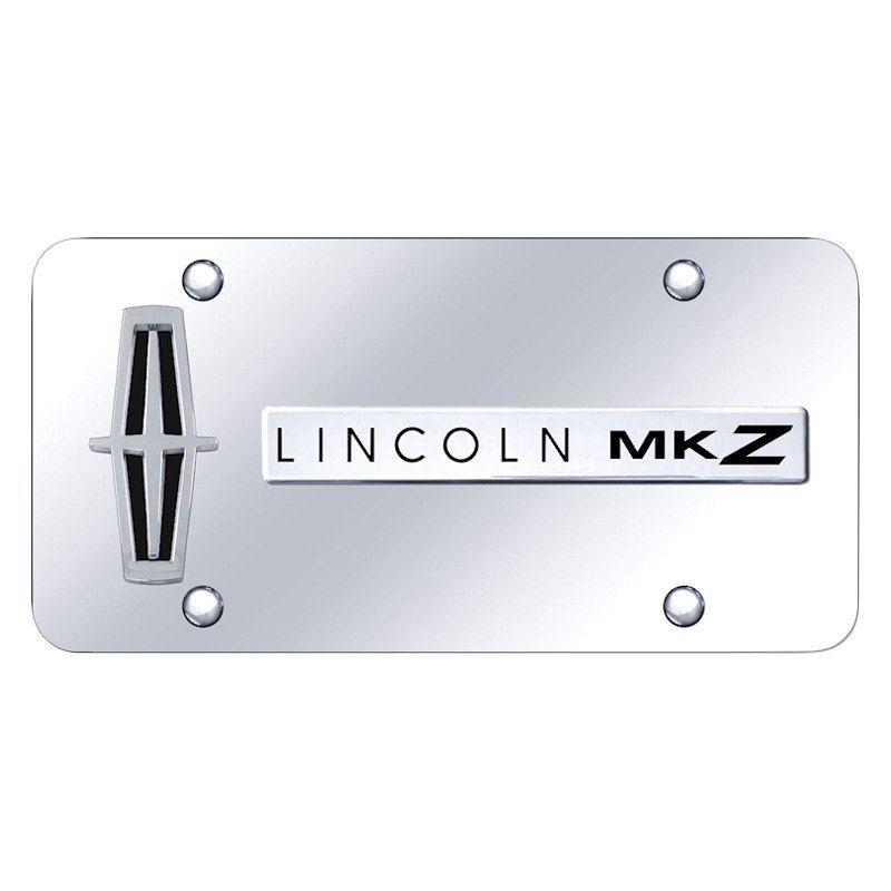MKZ Logo - Autogold® D.MKZ.V.B.CC - Chrome License Plate with 3D Style 2 Black /  Chrome MKZ Logo and Lincoln Emblem