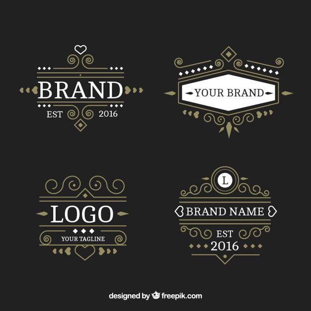 Victorian Logo - Pack of luxurious logos in victorian style Vector | Free Download