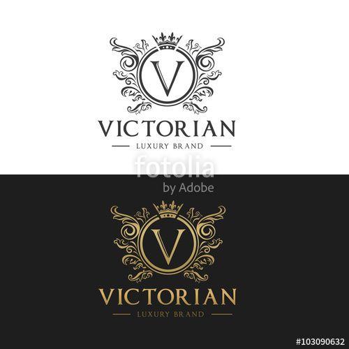 Victorian Logo - Victory logo, crest logo, v letter logo, Victorian logo, Vector logo