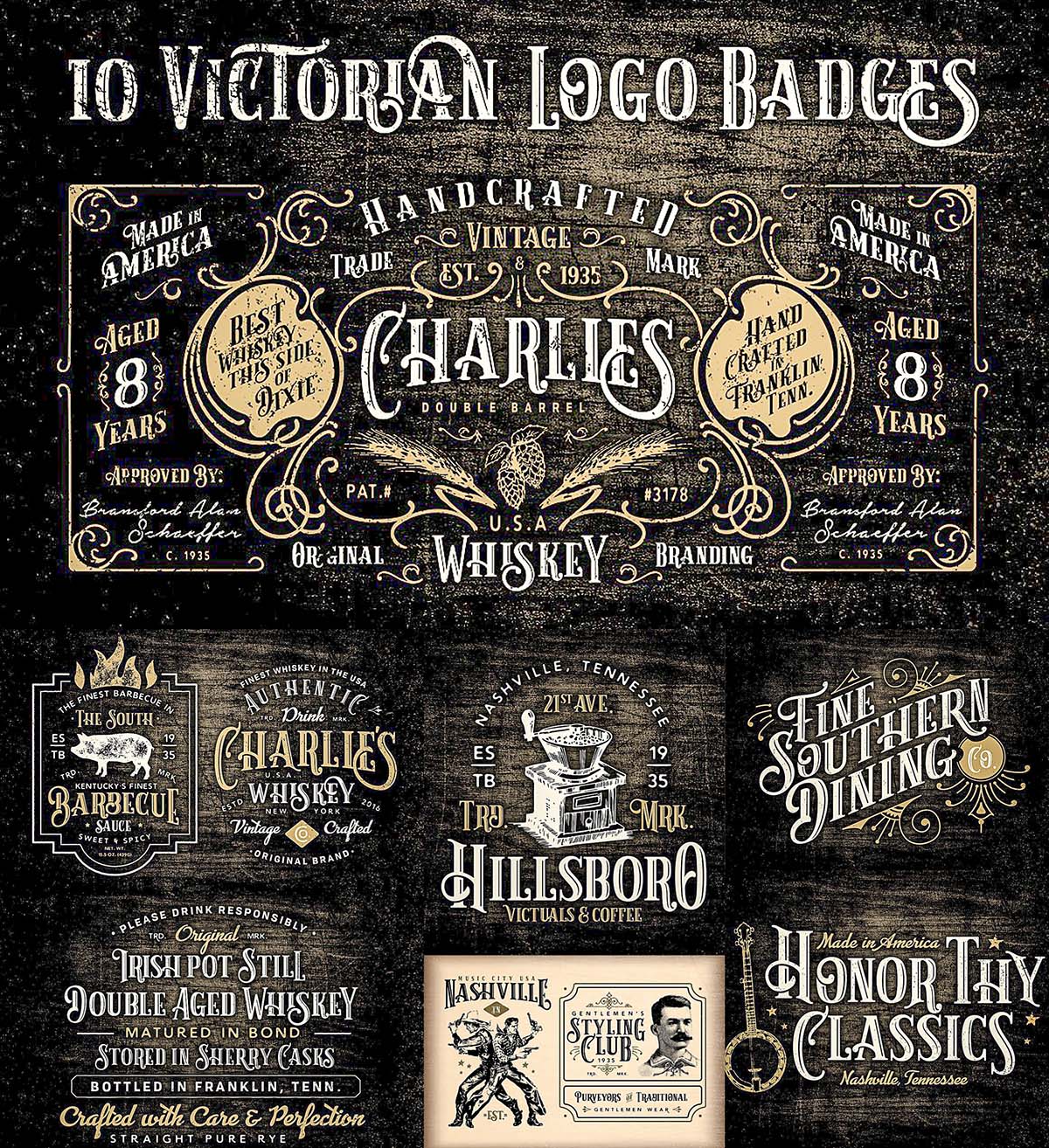 Victorian Logo - Vintage victorian badges collection | Free download