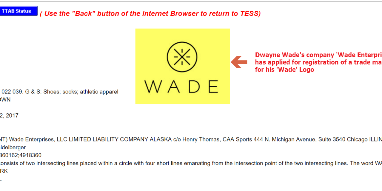 Wade Logo - Dwayne Wade has applied for US trademark for Wade logo NBA ...