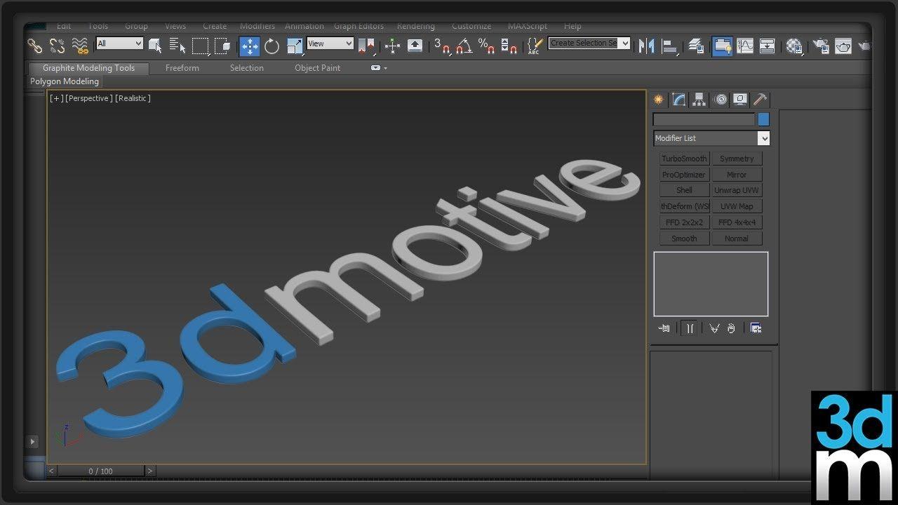 3DMotive Logo - Creating Simple High Poly Text in 3ds Max - 3dmotive