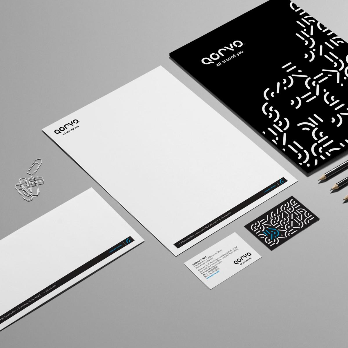 Qorvo Logo - Qorvo Stationery System. The Vivere Design Team