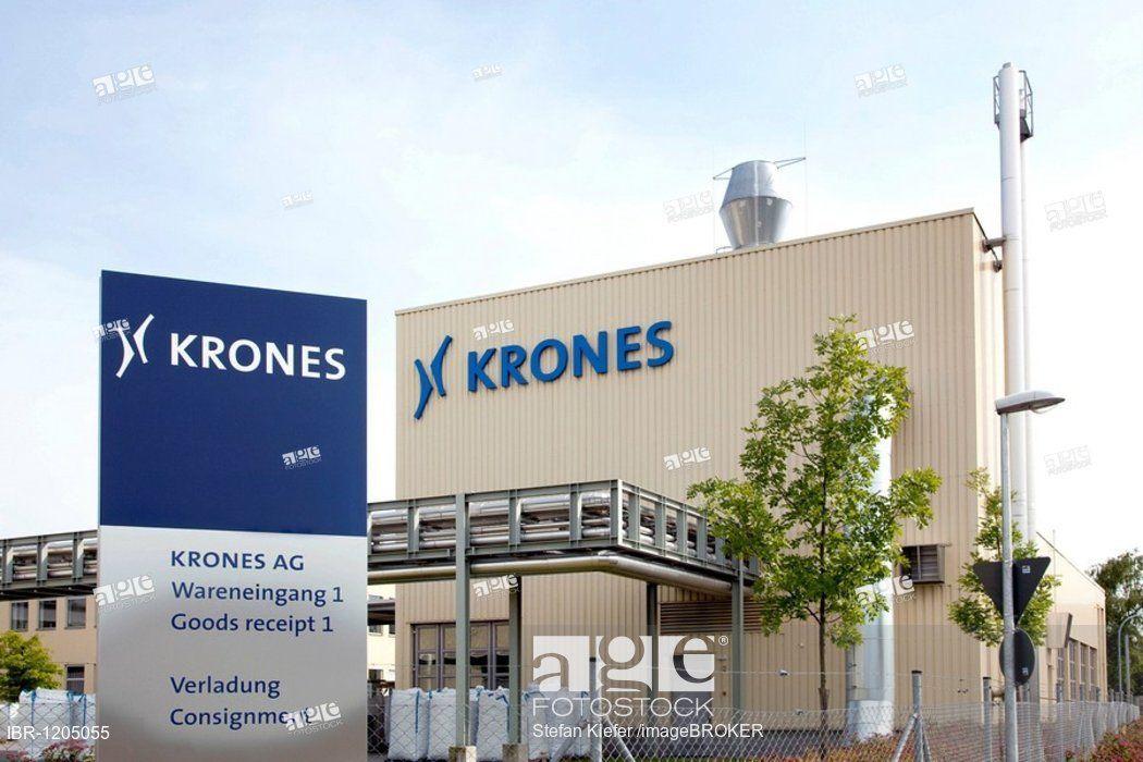 Krones Logo - Logo of the Krones AG company on a factory hall in Neutraubling ...