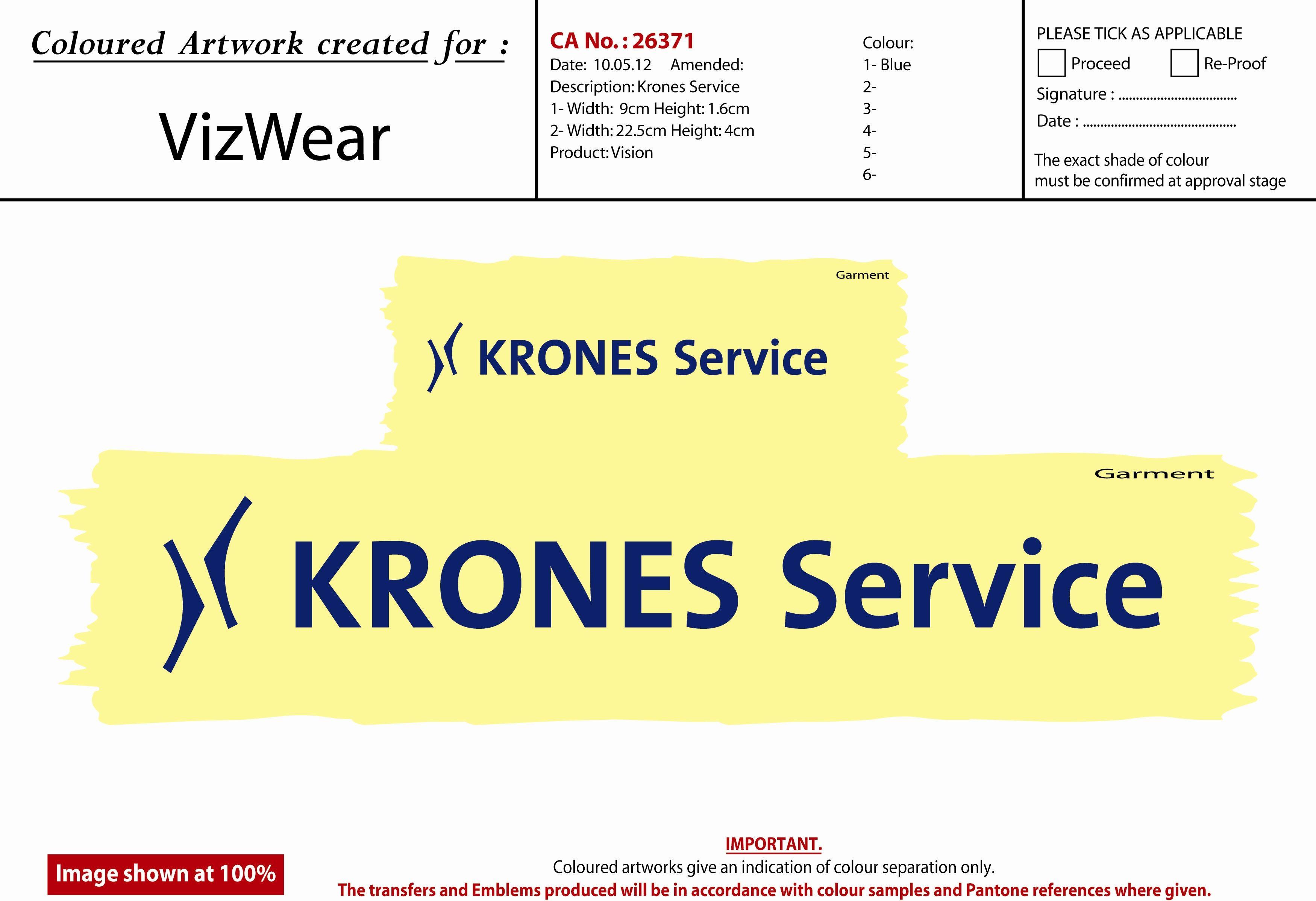 Krones Logo - KRONES SERVICE LOGO BLUE B 26371 [MOC549] - £2.00 : Safety Equipment ...