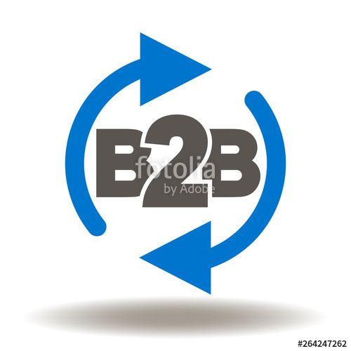 B2B Logo - B2B round arrows icon vector. Modern business to business process ...