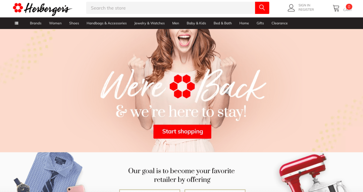 Herberger's Logo - Herberger's is back – but only online for now - Bring Me The News