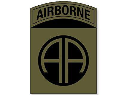 82nd Logo - Subdued Colors 82nd Airborne AA Logo Sticker (Green Insignia SSI Army Crest)