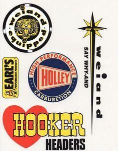 Weiand Logo - Details about Hot Rod Sticker Decal Sheet Clear Vinyl Holley Hooker Weiand Drag Racing