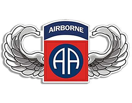 82nd Logo - American Vinyl Wings Shaped 82nd Airborne AA Logo Sticker (Bumper Insignia)