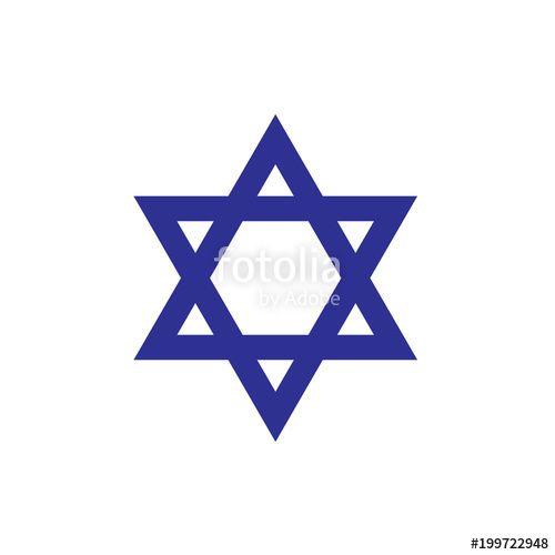 Jewish Logo - Israeli blue star icon, star of David symbol, David's star logo ...