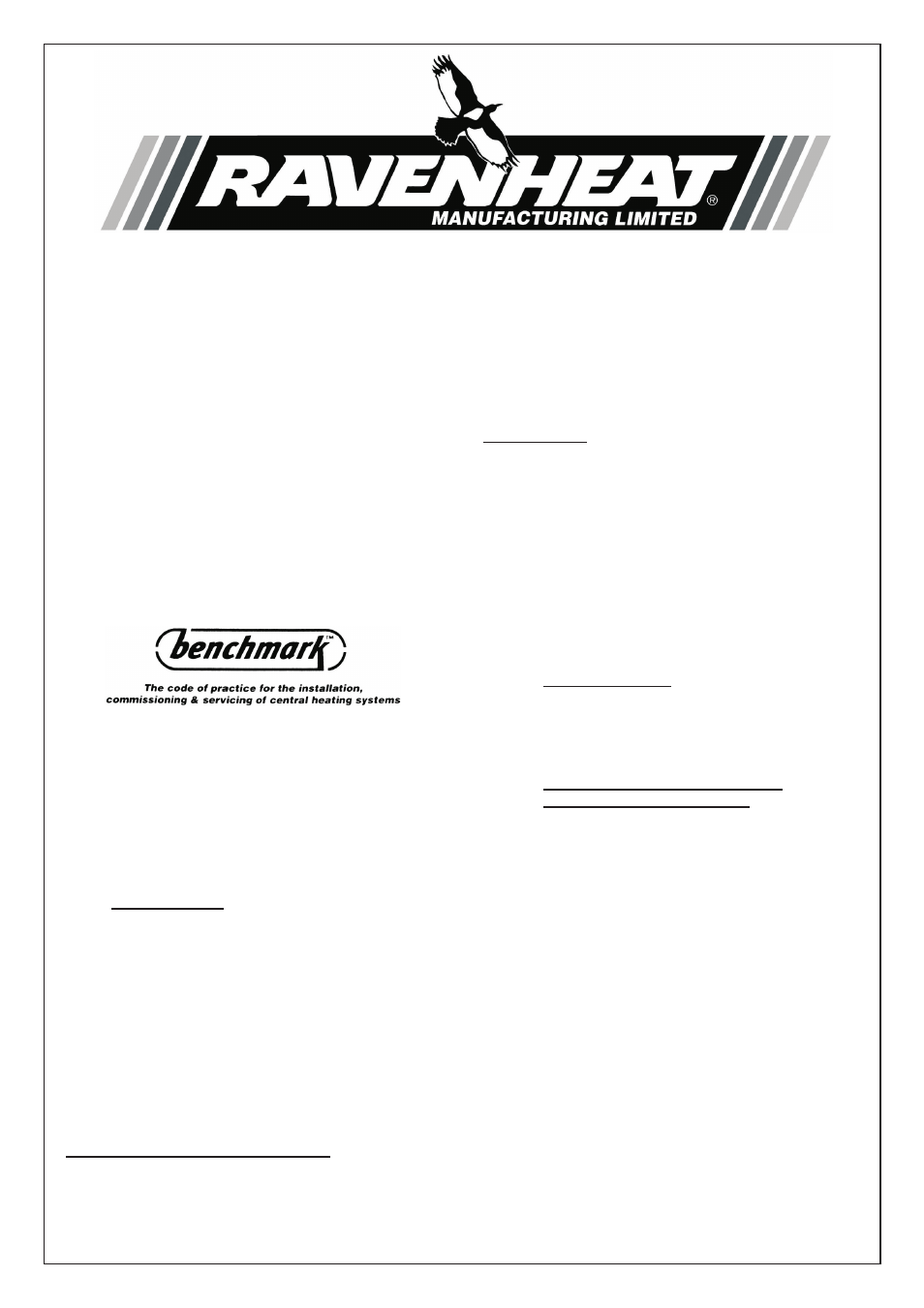 Ravenheat Logo - Ravenheat CSI 85 (old model) User Manual pages