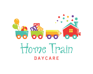 Daycare Logo - Home Train Kids Daycare Designed by dalia | BrandCrowd