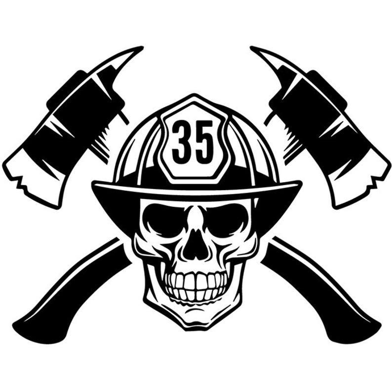 Firefigher Logo - Firefighter Logo #24 Firefighting Rescue Axes Fireman Fighting Fire Skull  Helmet Emt Emergency .SVG .EPS .PNG Vector Cricut Cut Cutting File