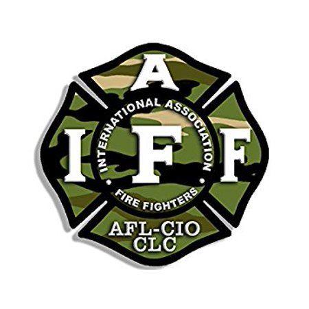 Firefigher Logo - CAMO Maltese Shaped IAFF AFL CIO Sticker Decal (fire firefighter logo  camoflauge) 4 x 4 inch