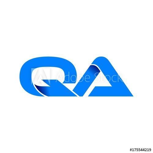 Qa Logo - qa logo initial logo vector modern blue fold style this stock