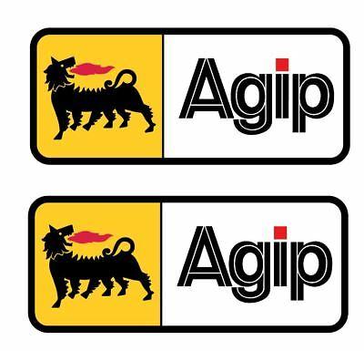 Agip Logo - Set 2 Stickers Agip ENI Logo Style Sponsor Technicians car motorcycle scooter