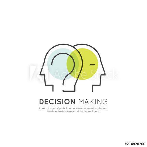 Decision Logo - Vector Icon Style Illustration Card Logo Small Talk, Meeting ...