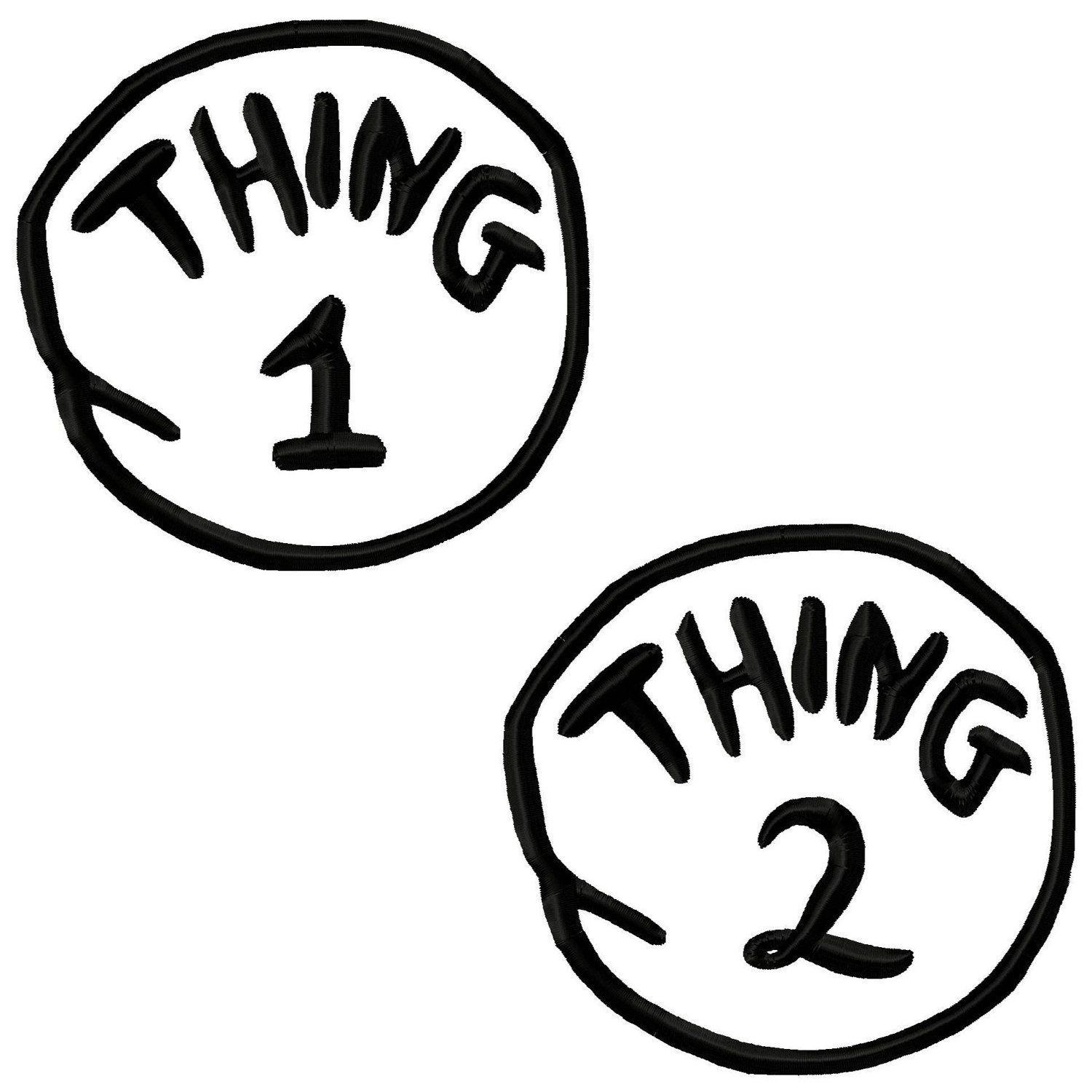 Thing Logo - Printable Thing 1 Logo Digital needlecraft pattern stores