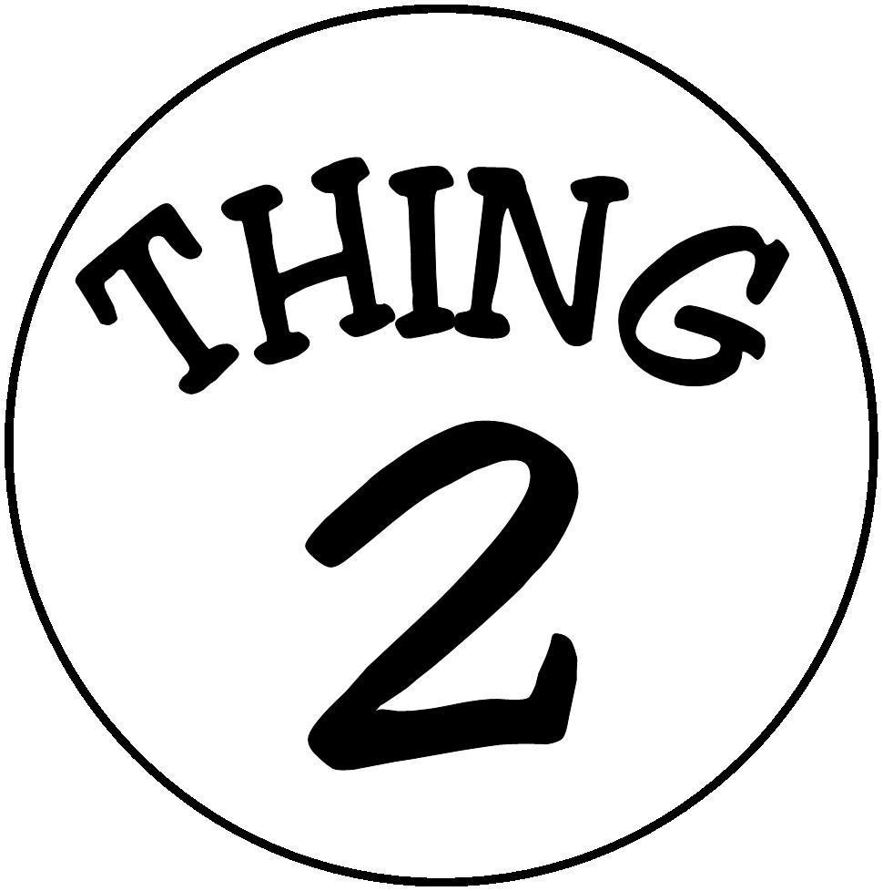 Thing Logo - Dr. Seuss Thing 2 Halloween or Everyday Logo Iron on Transfer