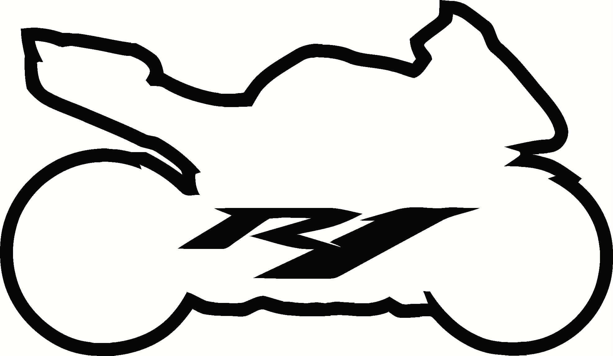 Sportbike Logo - Yamaha R1 Sport Bike Logo Outline, B&M Expressions | drawing | Bike ...