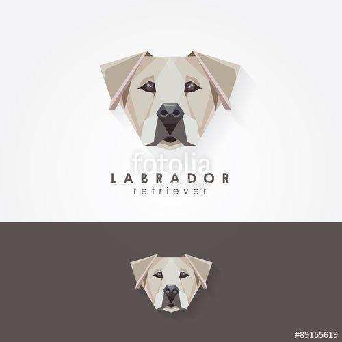 Labrador Logo - Labrador retriever polygonal geometric contemporary logo icon ...