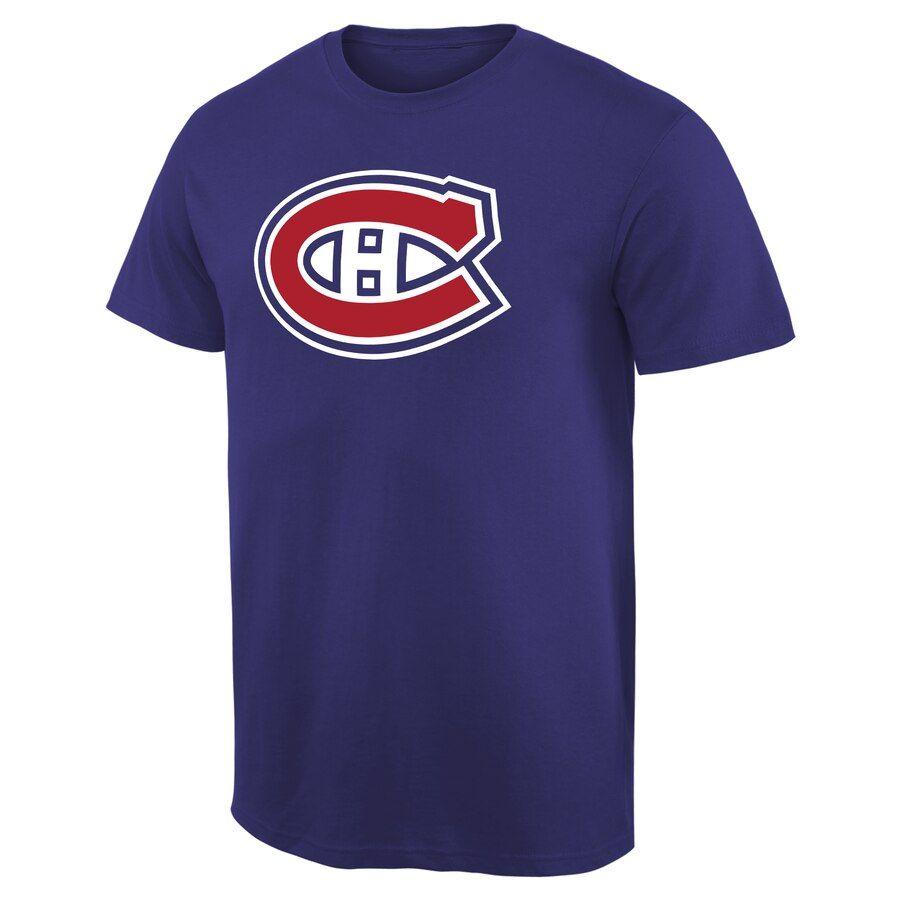 Canadiens Logo - Men's Montreal Canadiens Royal Team Primary Logo T-Shirt