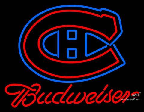 Canadiens Logo - Custom Montreal Canadiens Logo Budweiser Real Neon Glass Tube Neon Sign