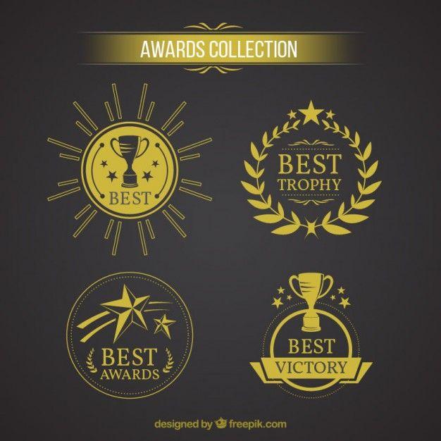 Award Logo - Golden award logo collection Vector | Free Download