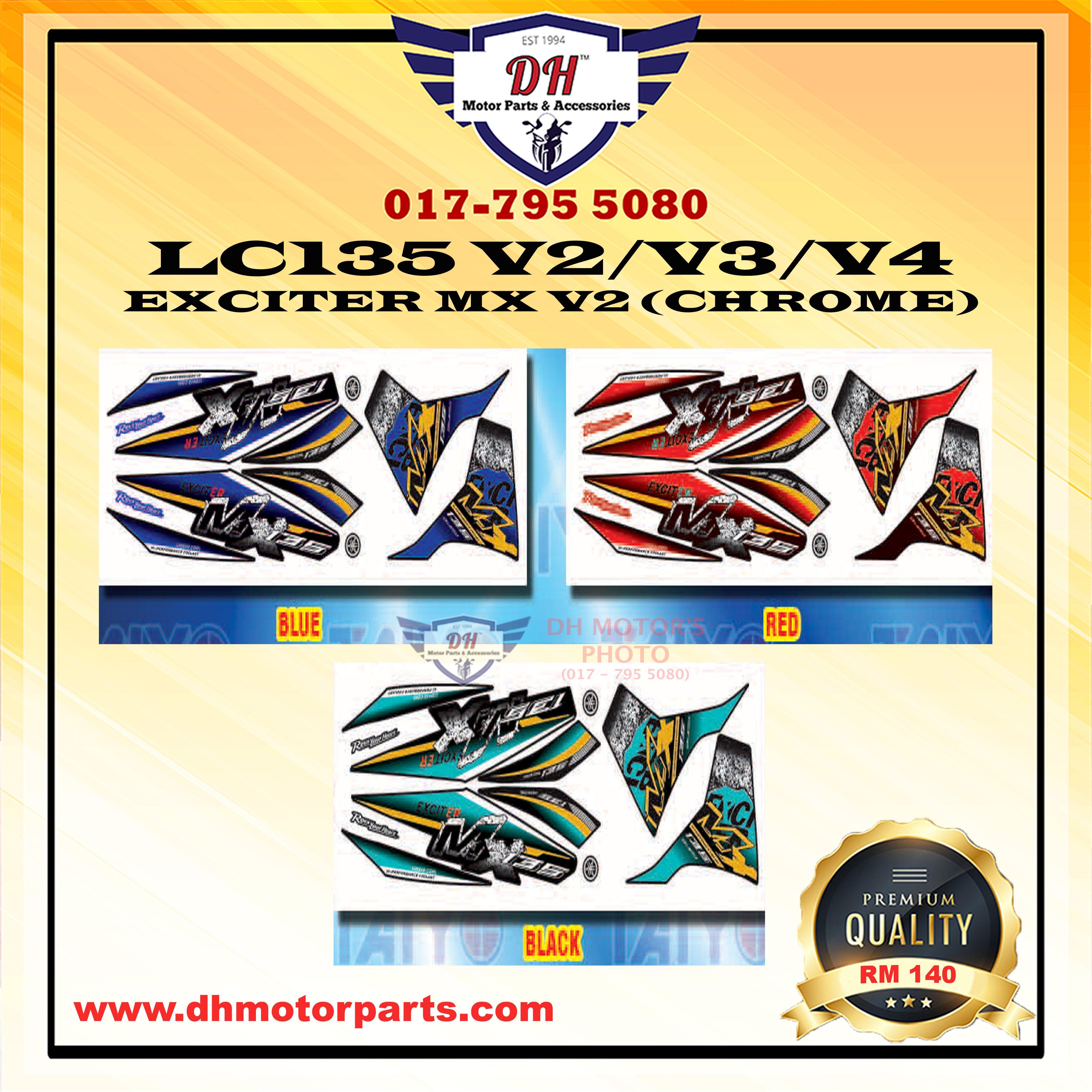 LC135 Logo - LC135 V2 / V3 / V4 STICKER BODY CHROME YAMAHA LC 135 EXCITER MX V2 ...