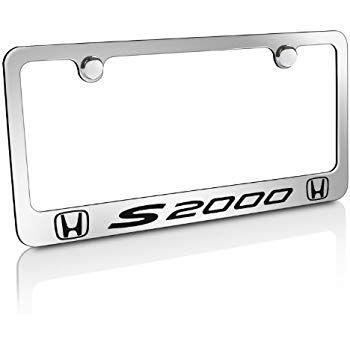 S2000 Logo - Honda S2000 Dual Logos Chrome Metal License Plate Frame