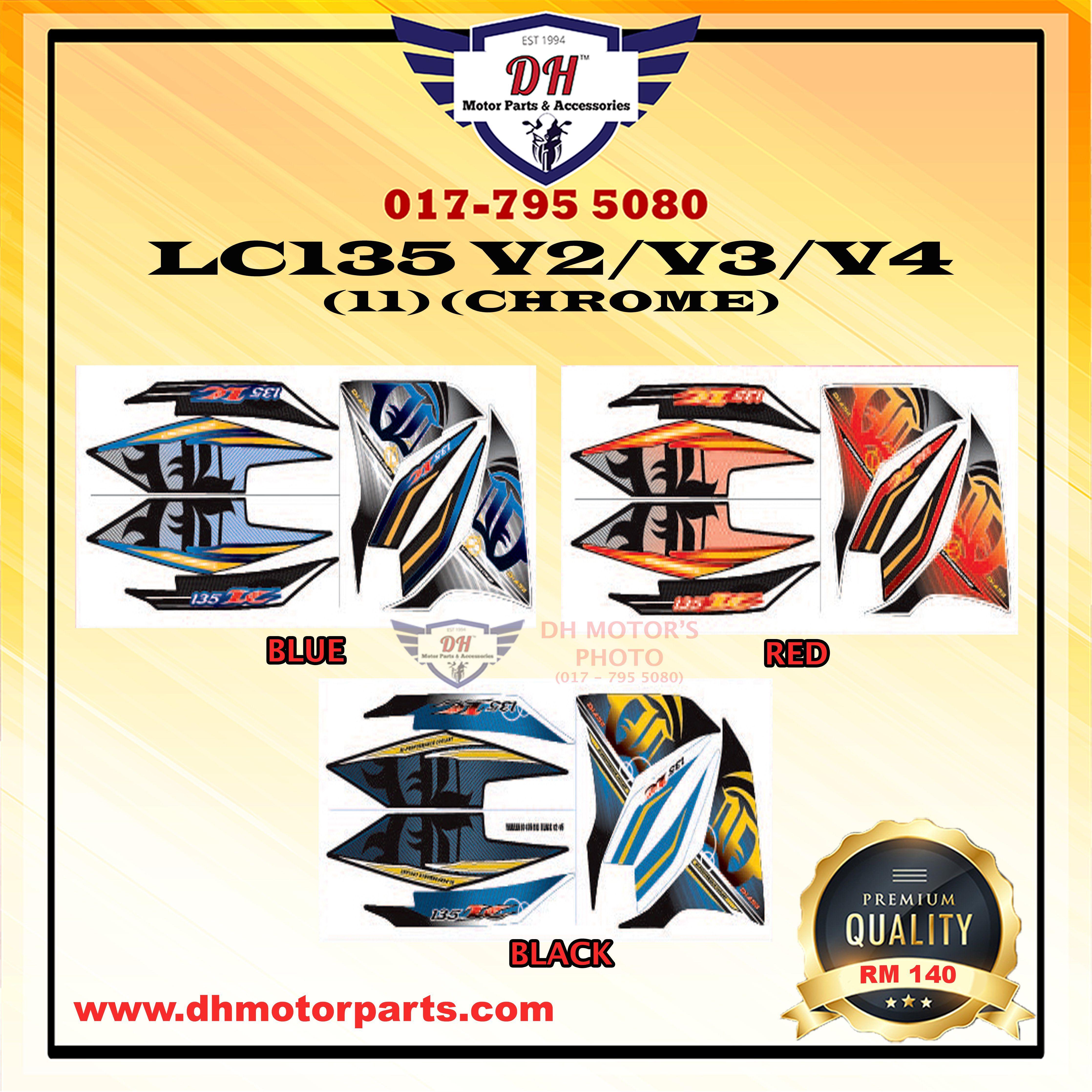 LC135 Logo - LC135 V2 / V3 / V4 STICKER BODY CHROME YAMAHA LC135 EXCITER 11