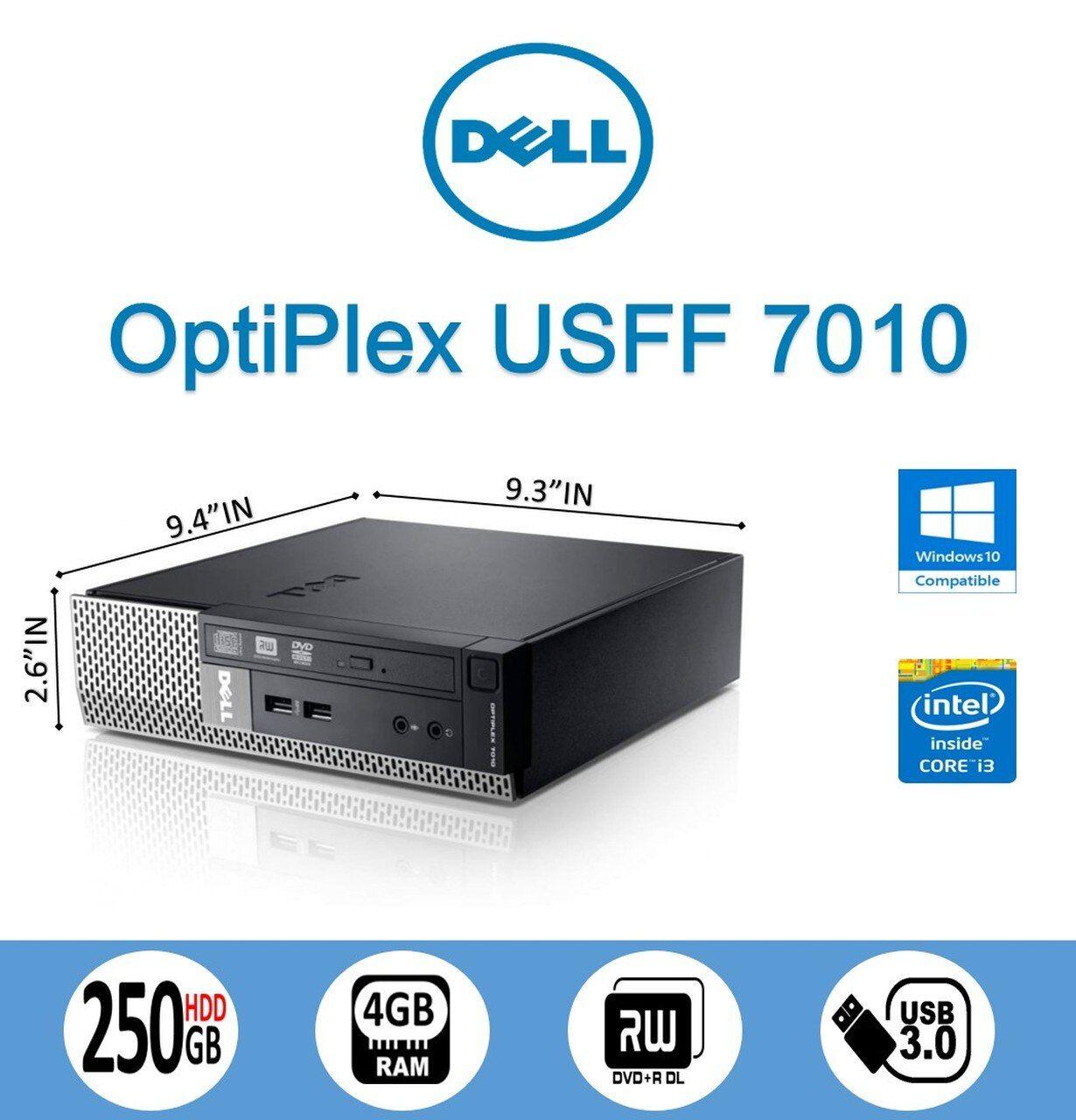 USFF Logo - Dell OptiPlex 7010 (USFF) Intel Core i3 250GB HDD - 4GB RAM