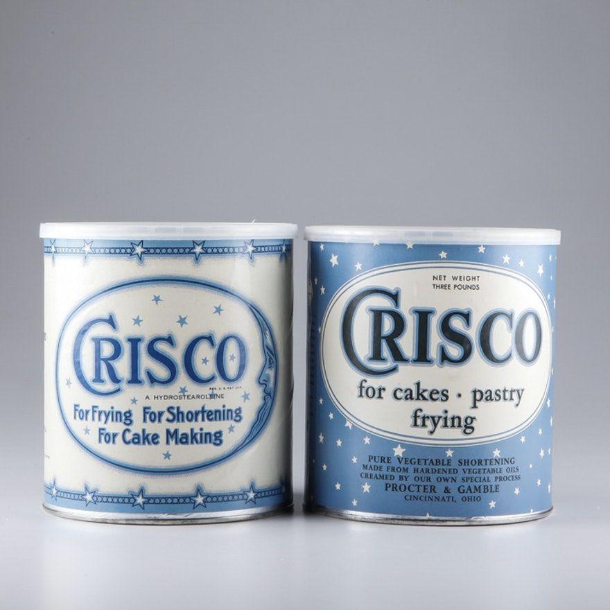 Crisco Logo - Two Vintage P&G Crisco Tins