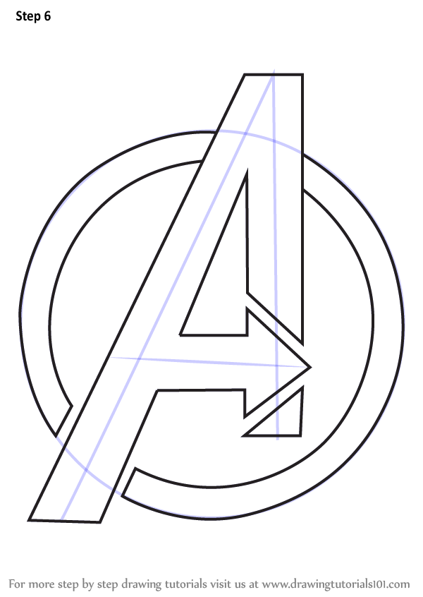 Drawing Logo - Learn How to Draw Avengers Logo (Brand Logos) Step by Step : Drawing ...