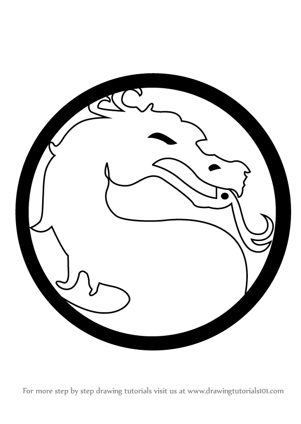 Drawing Logo - Learn How to Draw Mortal Kombat Logo (Mortal Kombat) Step