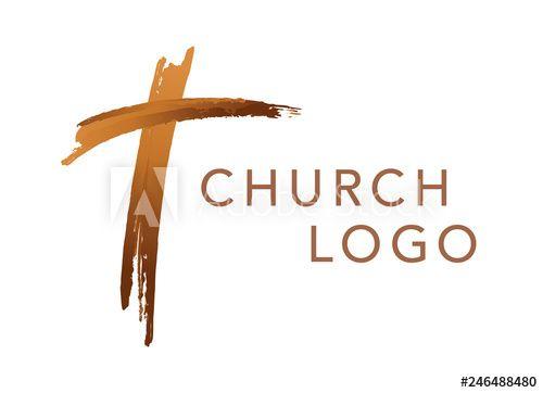 Christianity Logo - Christian cross church logo. Christianity symbol of Jesus Christ