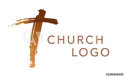 Christianity Logo - Christian cross church logo. Christianity symbol of Jesus Christ