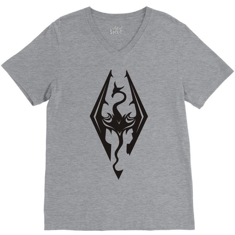 Oblivion Logo - Mens Skyrim Elder Scrolls Oblivion Logo Inspired Womens T Shirt V Neck Tee. By Artistshot