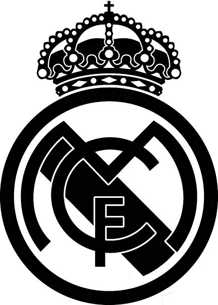 Madrid Logo - Maple Enterprise Real Madrid FC Black Logo Vinyl Decal Sticker for car  Laptop