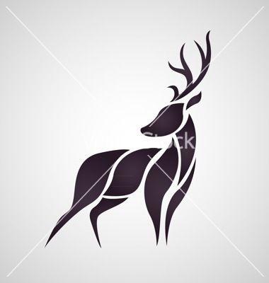 Reindeer Logo - Deer logo vector on VectorStock | Yeet | Logo deer, Animal logo ...