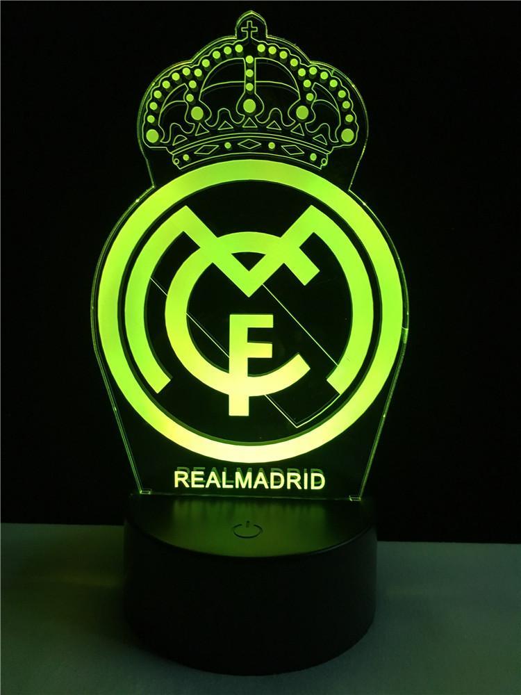 Madrid Logo - Real Madrid logo LOGO touch 3D colorful Nightlight lamp
