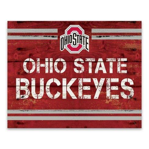 Buckeyes Logo - NCAA Ohio State Buckeyes Rustic Banner Large Logo Printed Canvas