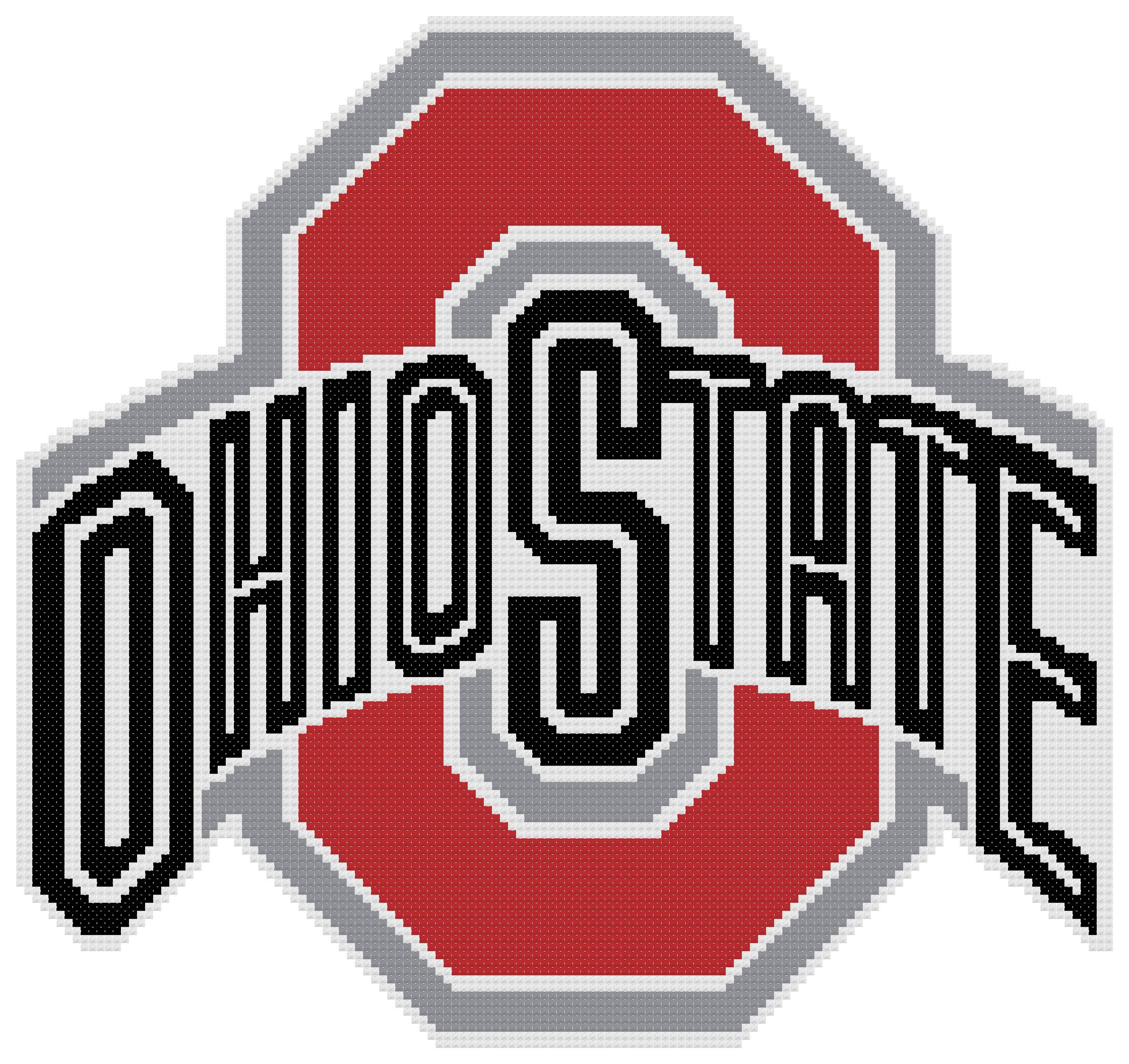 Buckeyes Logo - Counted Cross Stitch Pattern, Ohio State Buckeyes Logo