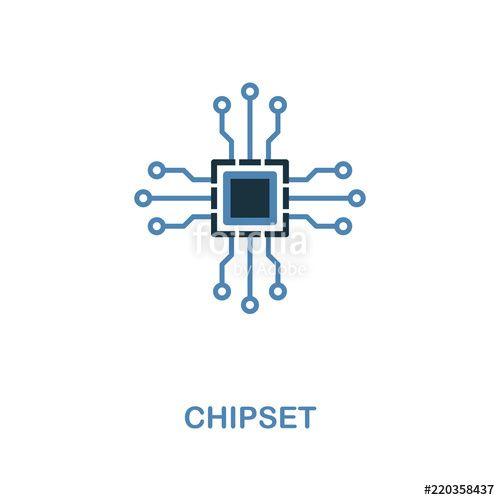 Chipset Logo - Chipset icon in two colors. Simple element symbol. Chipset icon