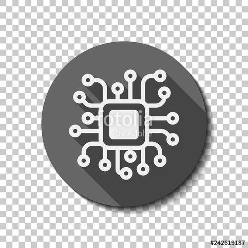 Chipset Logo - Processor chip, computer microchip, cpu chipset. Technology icon
