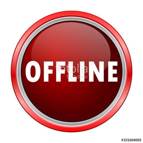Offline Logo - Offline round metallic red button